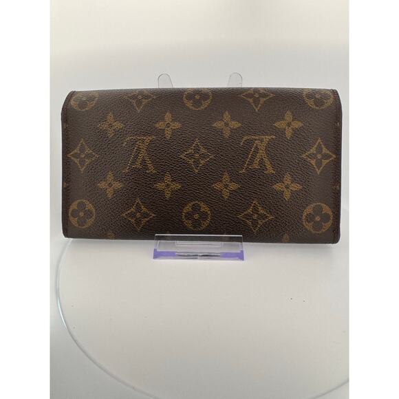 Louis Vuitton Monogram Canvas Sarah Long Wallet with Gold Snap & Chain - Picture 2 of 8